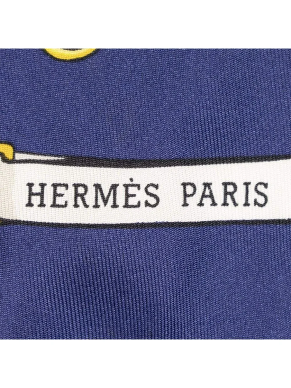 Hermes Scarf Navy White Gold Silk
